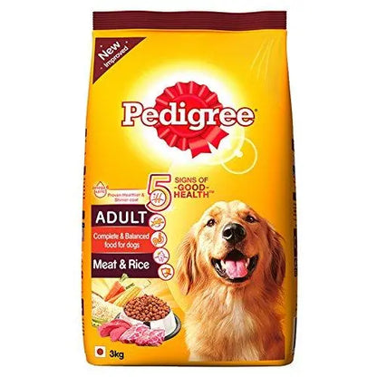 Pedigree Adult Dog Food, Meat and Rice, 3 kg Pack Pedigree