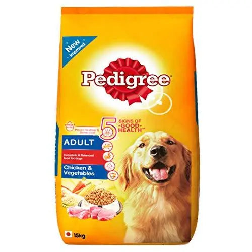 Pedigree Adult Dry Dog Food, Chicken & Vegetables  15 kg Pack Amanpetshop-