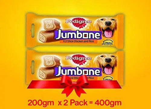 Pedigree Jumbone Adult Dog Treats, Chicken and Rice, 200 g Pouch (Pack of 2) Amanpetshop-