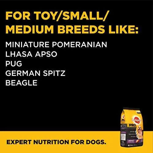 Pedigree Pro Expert Nutrition Dry Food for Adult Small Breed Dogs, Chicken, 3 kg Amanpetshop-