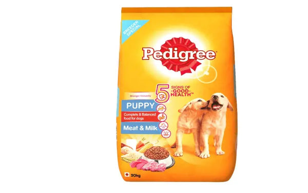Pedigree Puppy Dog Food Meat & Milk, 20 kg breeder pack Amanpetshop-