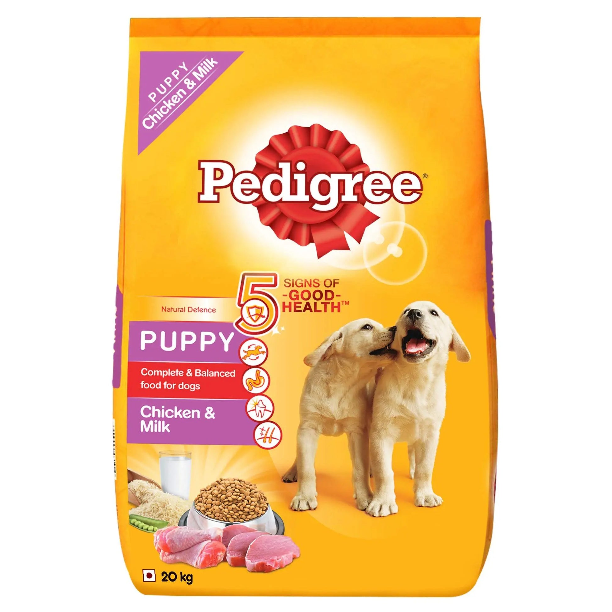 Pedigree Puppy Dry Dog Food Food, Chicken & Milk, 20 kg Amanpetshop