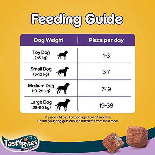 Pedigree Tasty Bites Chewy Cubes, Lamb Flavour- 12 pouches (12x50g) Pedigree