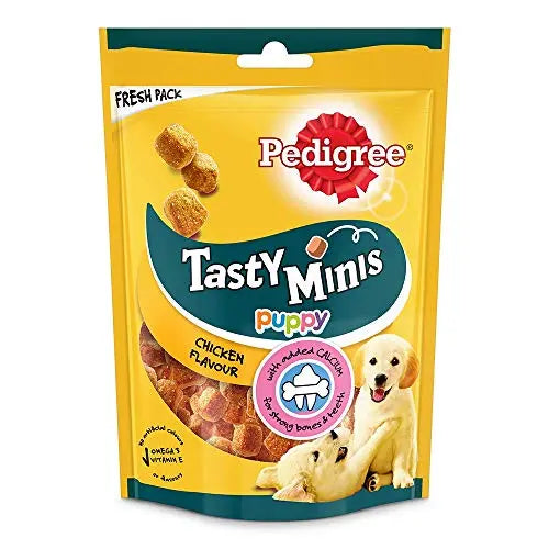Pedigree Tasty Minis Cubes Puppy Dog Treat, Chicken Flavour - 125g ( Pack of 8 ) Pedigree