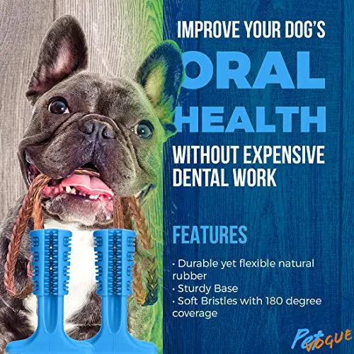 PetVogue Dog Toothbrush Stick Bristly Brushing Stick Dog Teeth Cleaning Treats Chew Toys Bite Resistant Puppy Effective Dental Care Doggy Natural