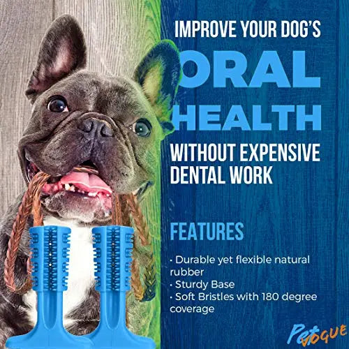 PetVogue Dog Toothbrush Stick Bristly Brushing Stick Dog Teeth Cleaning Treats Chew Toys Bite Resistant Puppy Effective Dental Care Doggy Natural Rubber Massager for Small & Medium Dogs Pets- Small PetVogue