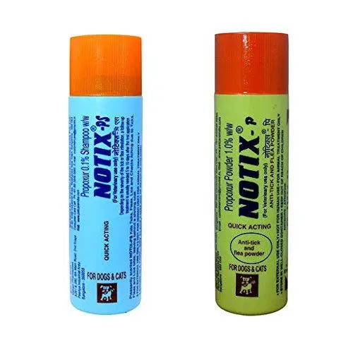 Petcare Notix-Shampoo(150 ml)+Petcare Notix - P Anti-tick flea Powder (100 gm) Combo Pack Amanpetshop