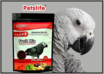 Petslife Fruit Mix Gray Parrot Bird Food, 200 gm Petslife