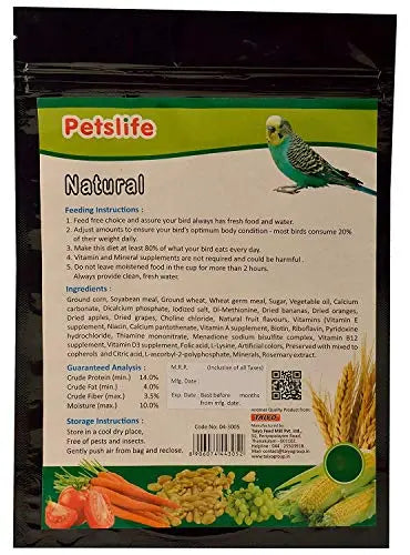Petslife Natural Small Bird Food - Love Birds (200g) Petslife