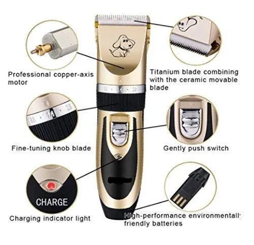 Professional Automatic Rechargeable Pet Hair Trimmer With Extra Battery For Dog Petology