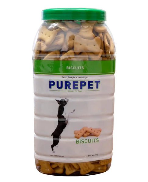 Purepet 100% Vegeterian Biscuit,Dog Treats- Jar, 1kg Amanpetshop