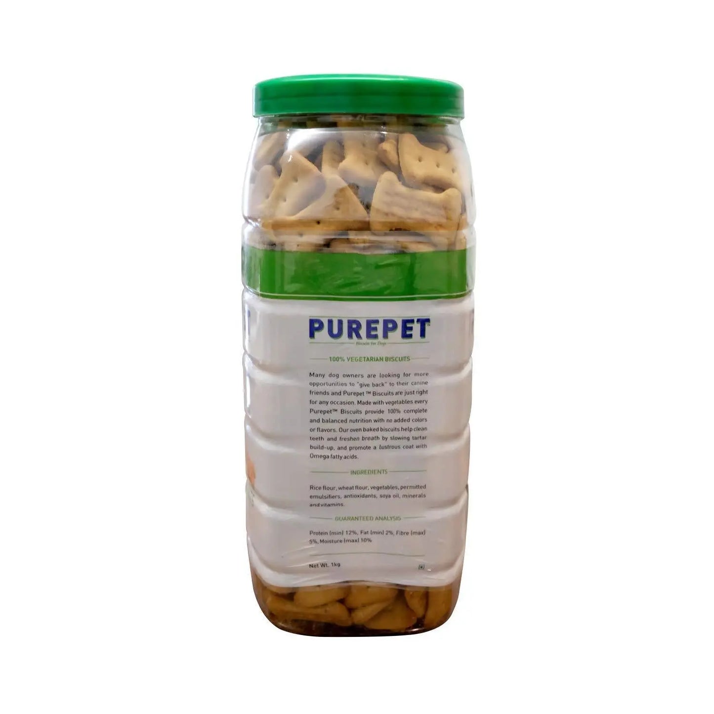 Purepet 100% Vegeterian Biscuit,Dog Treats- Jar, 1kg Amanpetshop