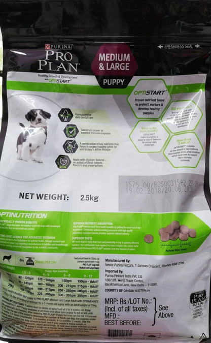 Purina Pro Plan Puppy Medium & Large Breed 2.5 kg Amanpetshop