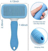 Qpets® Slicker Dog Comb Brush Pet Grooming Brush Daily Use to Clean Loose Fur & Dirt Great for Dogs and Cats with Medium Long Hair Dog Hair Deshedding Brush-Blue Qpets