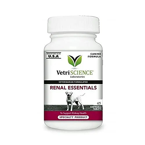 Renal Essentials Kidney Support Chewable Tablets for Dogs 45Tab Amanpetshop-