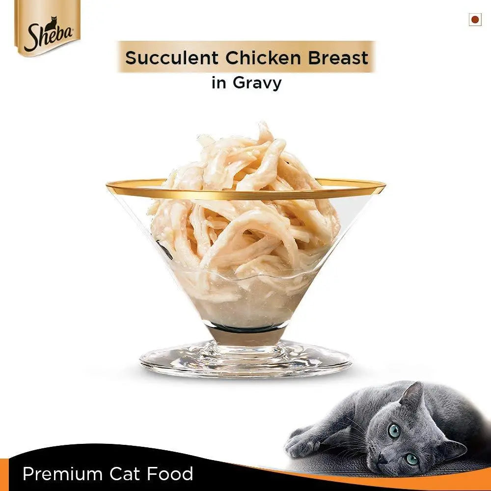 Sheba Deluxe Wet Cat Food, Succulent Chicken Breast in Gravy, 4 Cans (4 x 85g) Amanpetshop