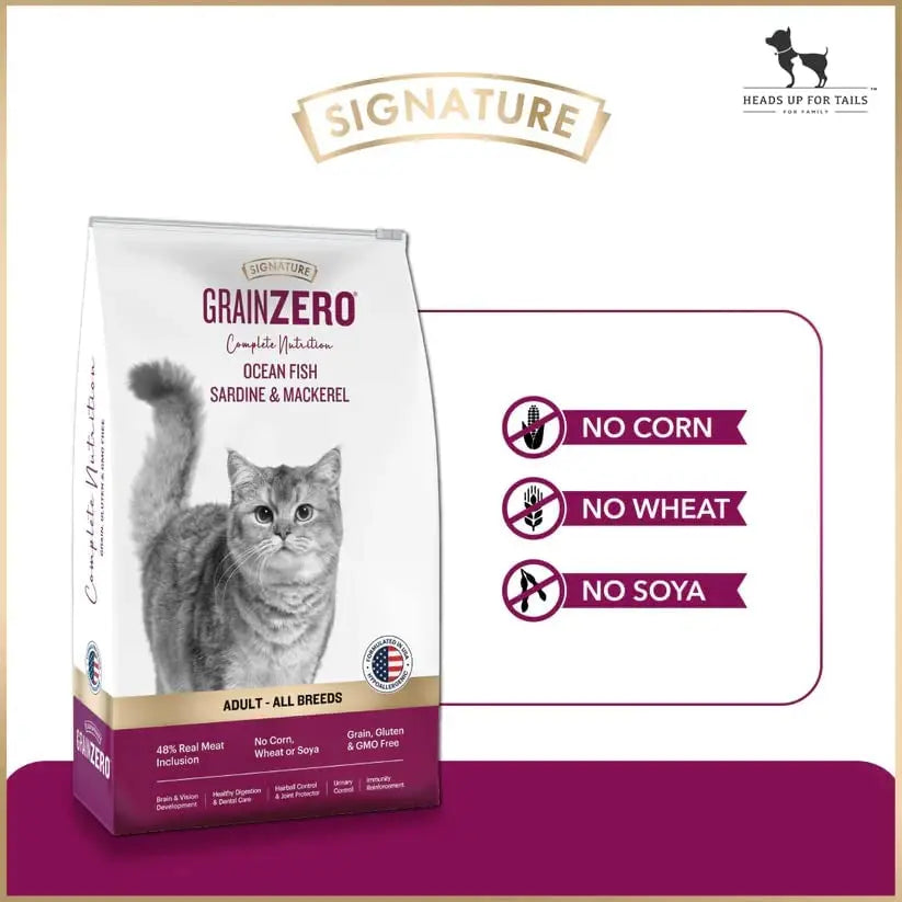 Signature Grain Zero Adult Cat Dry Food 1.2 kg Ocean Fish