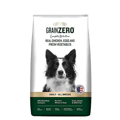 Signature Grain Zero Adult Dog Dry Food - 3 kg - Real Chicken, Eggs and Fresh Vegetables | Grain, Gluten & GMO Free Amanpetshop-