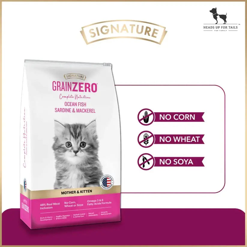 Signature Grain Zero Mother Kitten Cat Dry Food 1.2 kg Ocean