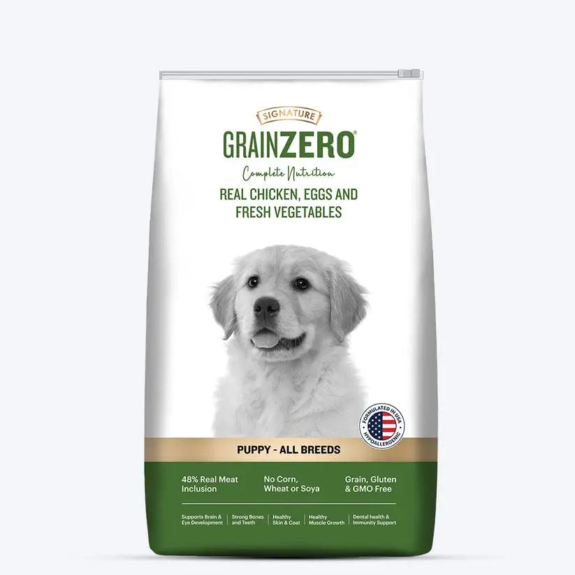 Signature Grain Zero Puppy Dog Dry Food - 12 kg - Real Chicken, Eggs and Fresh Vegetables | Grain, Gluten & GMO Free Amanpetshop-