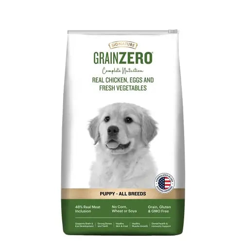 Signature Grain Zero Puppy Dog Dry Food - 3 kg - Real Chicken, Eggs and Fresh Vegetables | Grain, Gluten & GMO Free Grain Zero
