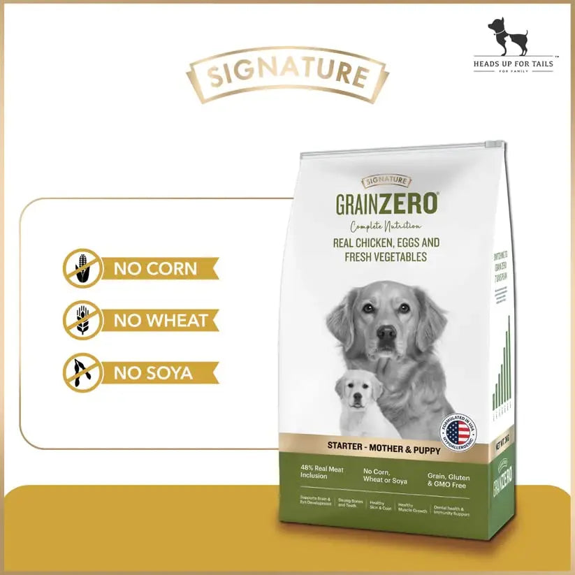 Signature Grain Zero Starter Mother & Puppy Dog Dry Food - 1.2 kg Pack of 1 Amanpetshop-