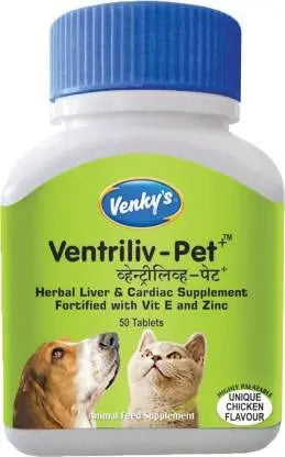 Venky's Ventriliv Herbal Liver Stimulant Supplement 50 Tablets (PC - 65860) Amanpetshop-