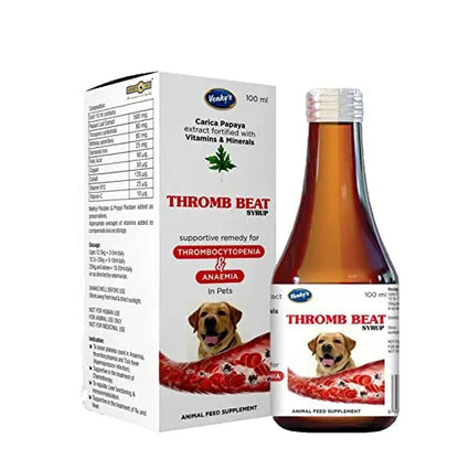 Venkys Thromb Beat Syrup Supportive in The Treatment of Flu and Fever 100ML (Pack of 2) Amanpetshop-