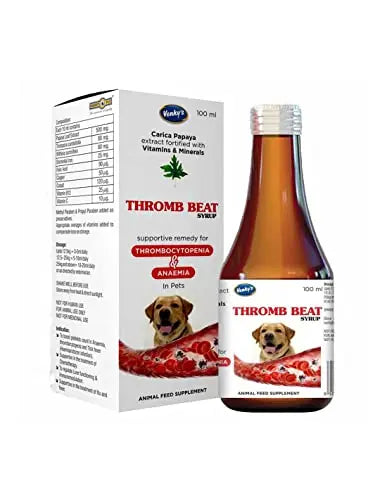 Venkys Thromb Beat Syrup Supportive in The Treatment of Flu and Fever 100ML (Pack of 2) Amanpetshop-