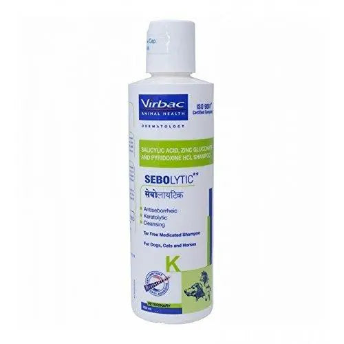 Virbac  Sebolytic Cleansing Tar-free Medicated Shampoo for Dog, Cat  (200ml) Amanpetshop