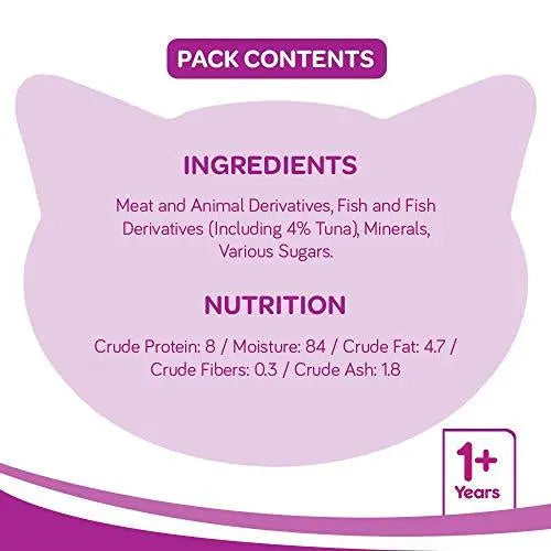 Whiskas Adult Wet Cat Food, Tuna in Jelly  85 g (1.02 kg, 12 Pouches) Amanpetshop-
