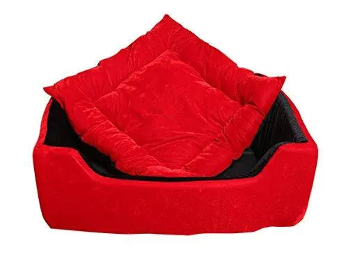 adidog Products Super Soft Dual (Rectangular) Colour Round Dog/Cat Velvet Bed (Small) Amanpetshop-